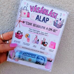 Drogériás pénzátadó – Vásárlási alap | Vicces pénzajándék nőknek