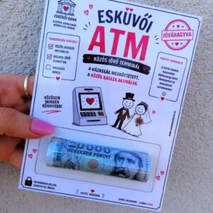 Esküvői pénzátadó – Esküvői ATM | 2026 kreatív nászajándék